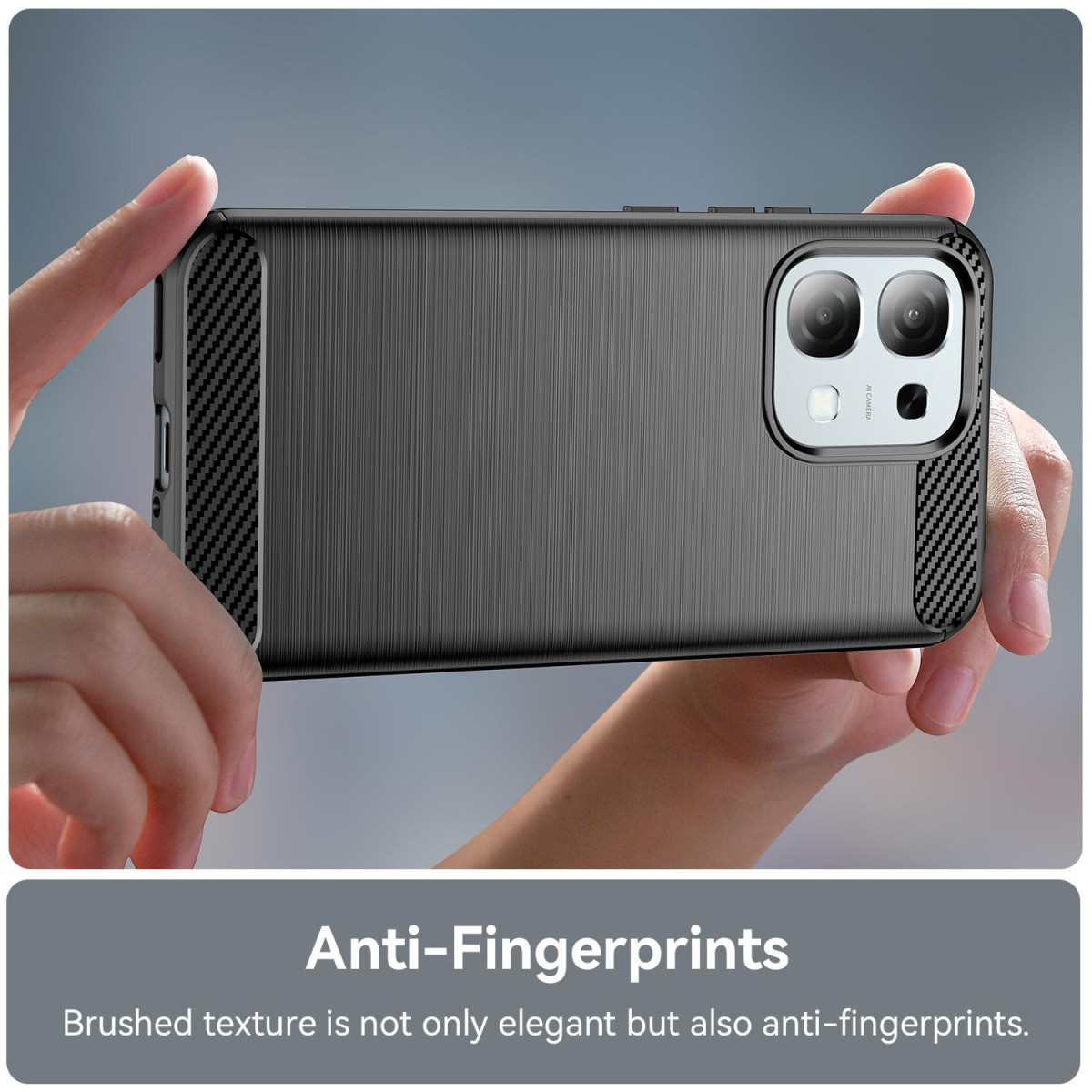 Funda Gel Tpu Tipo Carbon Negra para Oppo A6 4G...