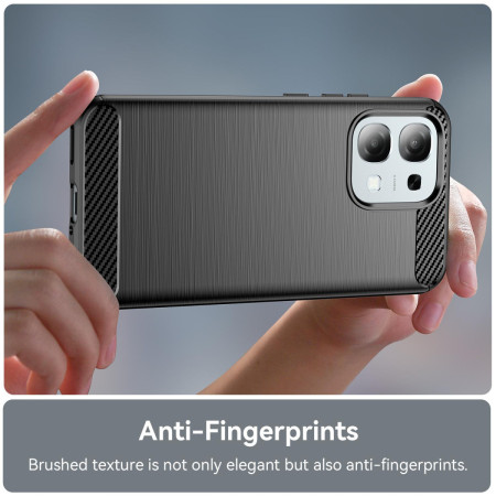 Funda Gel Tpu Tipo Carbon Negra para Oppo A6 4G / 5G