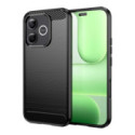 Funda Gel Tpu Tipo Carbon Negra para Huawei Honor 600 Lite 5G