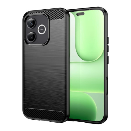 Funda Gel Tpu Tipo Carbon Negra para Huawei Honor 600 Lite 5G
