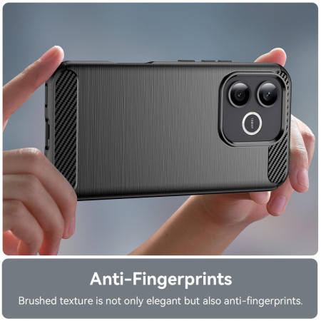 Funda Gel Tpu Tipo Carbon Negra para Huawei Honor 600 Lite 5G