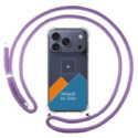 Personaliza tu Funda Colgante Transparente para iPhone 18 Pro (6.3) con Cordon Morado Dibujo Personalizada