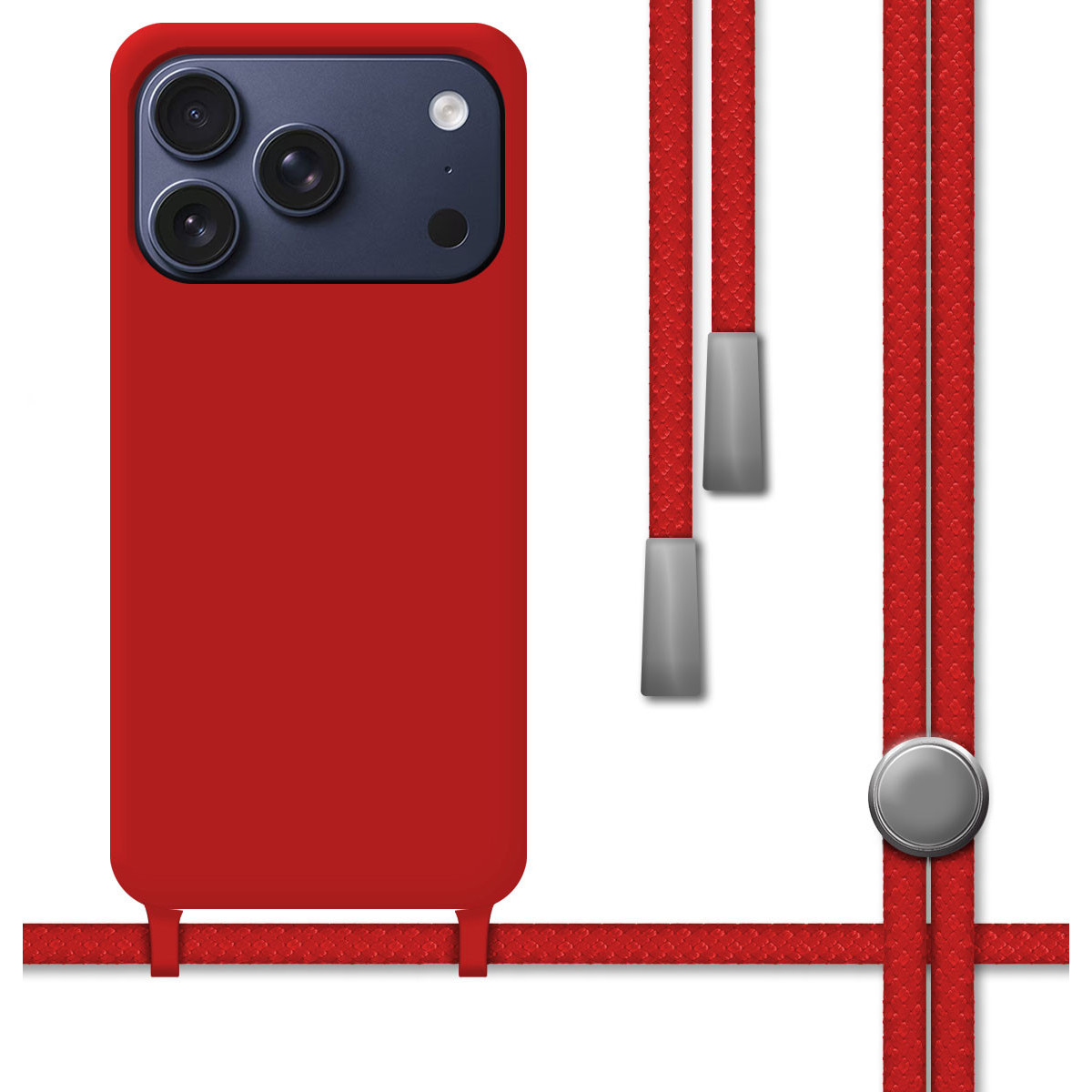 Funda Silicona Líquida con Cordón para iPhone...