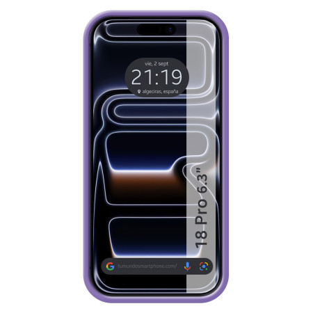 Funda Silicona Líquida Ultra Suave para iPhone 18 Pro (6.3) color Morada