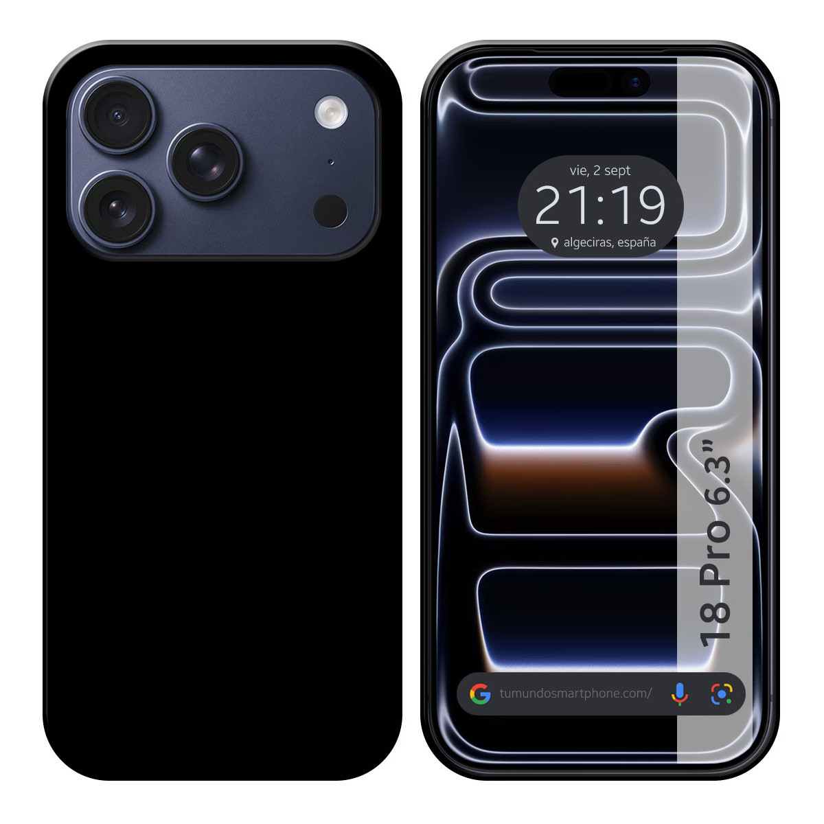 Funda Silicona Gel TPU Negra para iPhone 18 Pro...