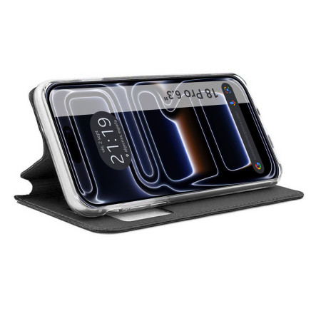 Funda Libro Soporte con Ventana para iPhone 18 Pro (6.3) color Negra