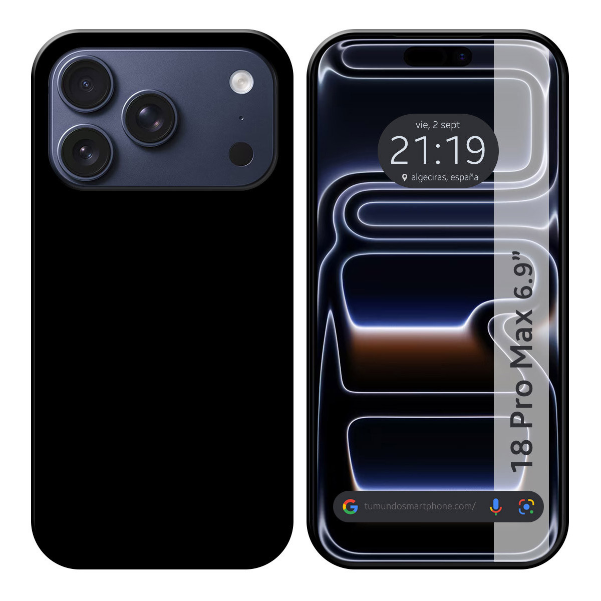 Funda Silicona Gel TPU Negra para iPhone 18 Pro...