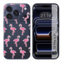Funda Silicona Transparente para iPhone 18 Pro (6.3) diseño Flamenco Dibujos