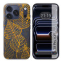 Funda Silicona Transparente para iPhone 18 Pro (6.3) diseño Hojas Dibujos