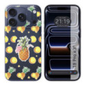 Funda Silicona Transparente para iPhone 18 Pro (6.3) diseño Piña Dibujos