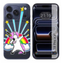 Funda Silicona Transparente para iPhone 18 Pro (6.3) diseño Unicornio Dibujos