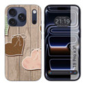 Funda Silicona para iPhone 18 Pro (6.3) diseño Corazones Madera Dibujos