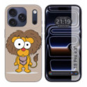 Funda Silicona para iPhone 18 Pro (6.3) diseño Leon Dibujos