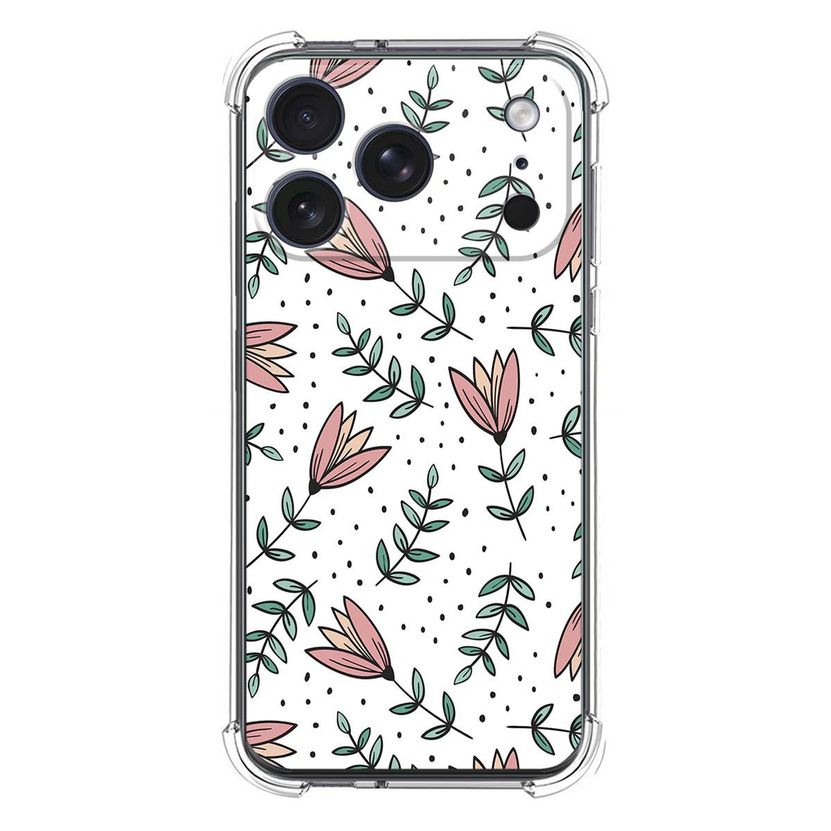 Funda Silicona Antigolpes para iPhone 18 Pro (6.3) diseño Flores 01 Dibujos