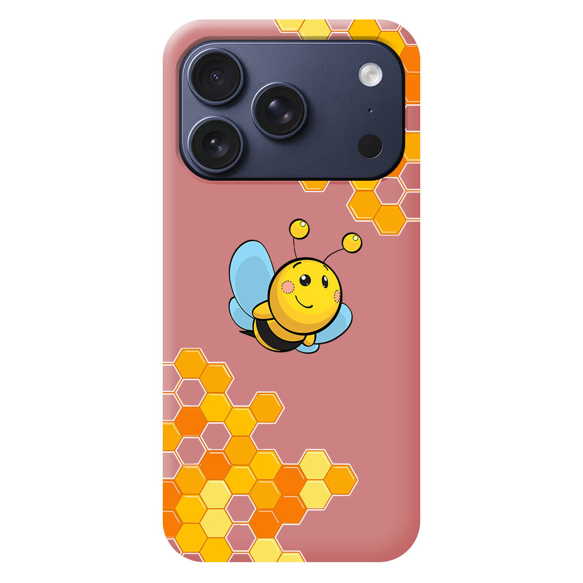 Funda Silicona Líquida Rosa para iPhone 18 Pro (6.3) diseño Abeja Dibujos