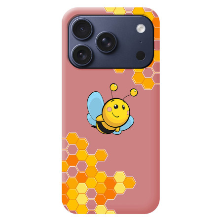 Funda Silicona Líquida Rosa para iPhone 18 Pro (6.3) diseño Abeja Dibujos