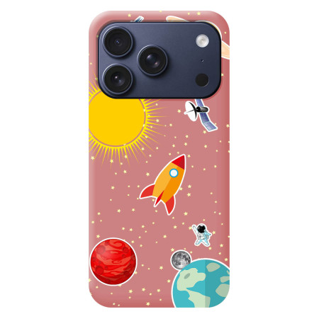 Funda Silicona Líquida Rosa para iPhone 18 Pro (6.3) diseño Espacio Dibujos