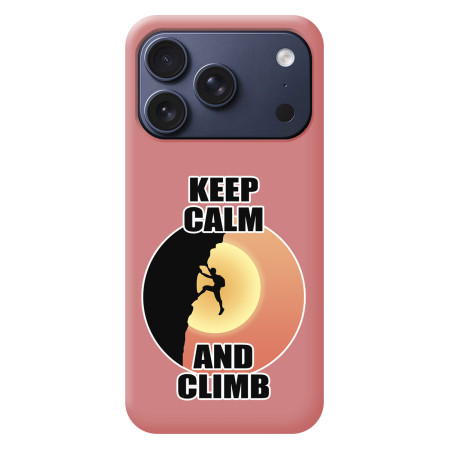 Funda Silicona Líquida Rosa para iPhone 18 Pro (6.3) diseño Hombre Escalada Dibujos