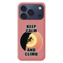 Funda Silicona Líquida Rosa para iPhone 18 Pro (6.3) diseño Mujer Escalada Dibujos