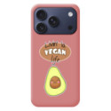 Funda Silicona Líquida Rosa para iPhone 18 Pro (6.3) diseño Vegan Life Dibujos