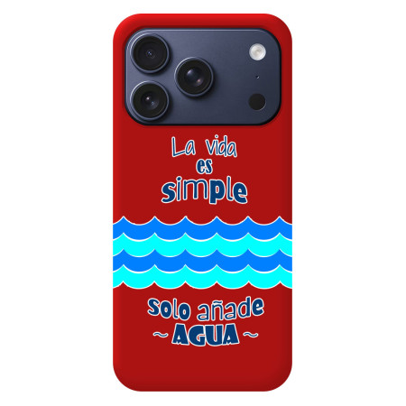 Funda Silicona Líquida Roja para iPhone 18 Pro (6.3) diseño Agua Dibujos