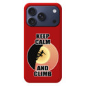 Funda Silicona Líquida Roja para iPhone 18 Pro (6.3) diseño Mujer Escalada Dibujos