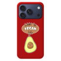 Funda Silicona Líquida Roja para iPhone 18 Pro (6.3) diseño Vegan Life Dibujos