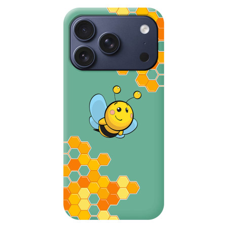 Funda Silicona Líquida Verde para iPhone 18 Pro (6.3) diseño Abeja Dibujos