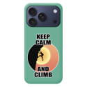 Funda Silicona Líquida Verde para iPhone 18 Pro (6.3) diseño Hombre Escalada Dibujos