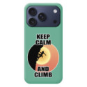 Funda Silicona Líquida Verde para iPhone 18 Pro (6.3) diseño Mujer Escalada Dibujos