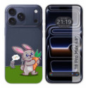 Funda Silicona Transparente para iPhone 18 Pro Max (6.9) diseño Conejo Dibujos