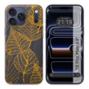 Funda Silicona Transparente para iPhone 18 Pro Max (6.9) diseño Hojas Dibujos