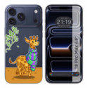 Funda Silicona Transparente para iPhone 18 Pro Max (6.9) diseño Jirafa Dibujos