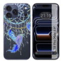 Funda Silicona Transparente para iPhone 18 Pro Max (6.9) diseño Plumas Dibujos