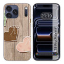 Funda Silicona para iPhone 18 Pro Max (6.9) diseño Corazones Madera Dibujos