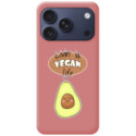Funda Silicona Líquida Rosa para iPhone 18 Pro Max (6.9) diseño Vegan Life Dibujos