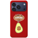 Funda Silicona Líquida Roja para iPhone 18 Pro Max (6.9) diseño Vegan Life Dibujos