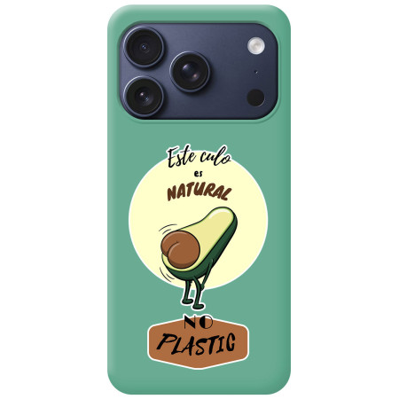 Funda Silicona Líquida Verde para iPhone 18 Pro Max (6.9) diseño Culo Natural Dibujos