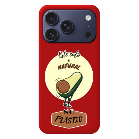 Funda Silicona Líquida Roja para iPhone 18 Pro (6.3) diseño Culo Natural Dibujos