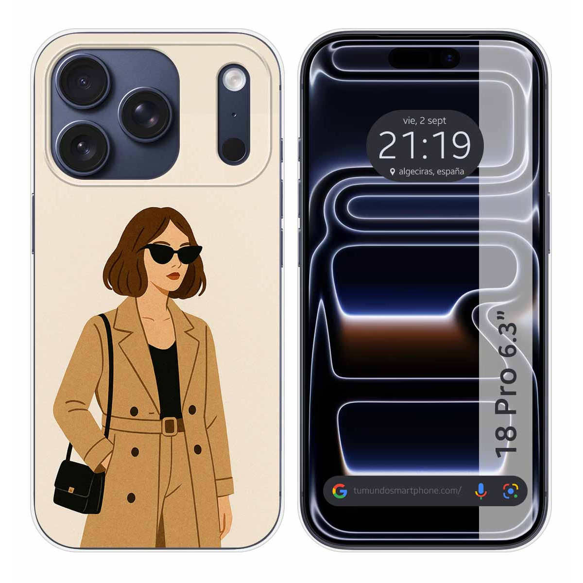 Funda Silicona para iPhone 18 Pro (6.3) diseño Mujer 01 Dibujos