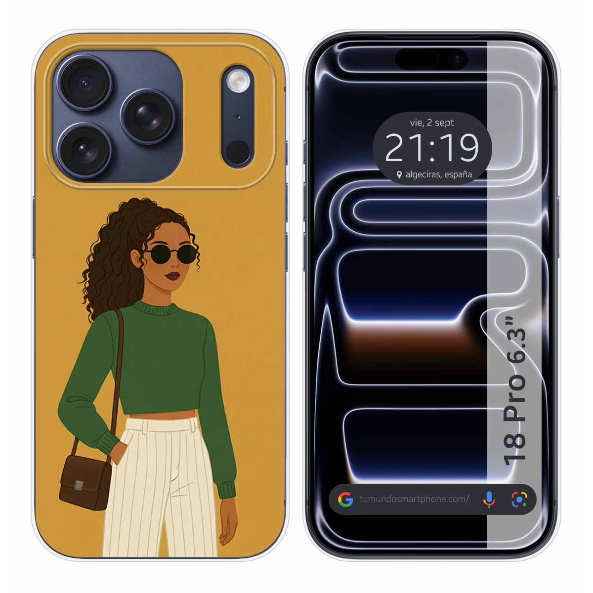 Funda Silicona para iPhone 18 Pro (6.3) diseño Mujer 02 Dibujos
