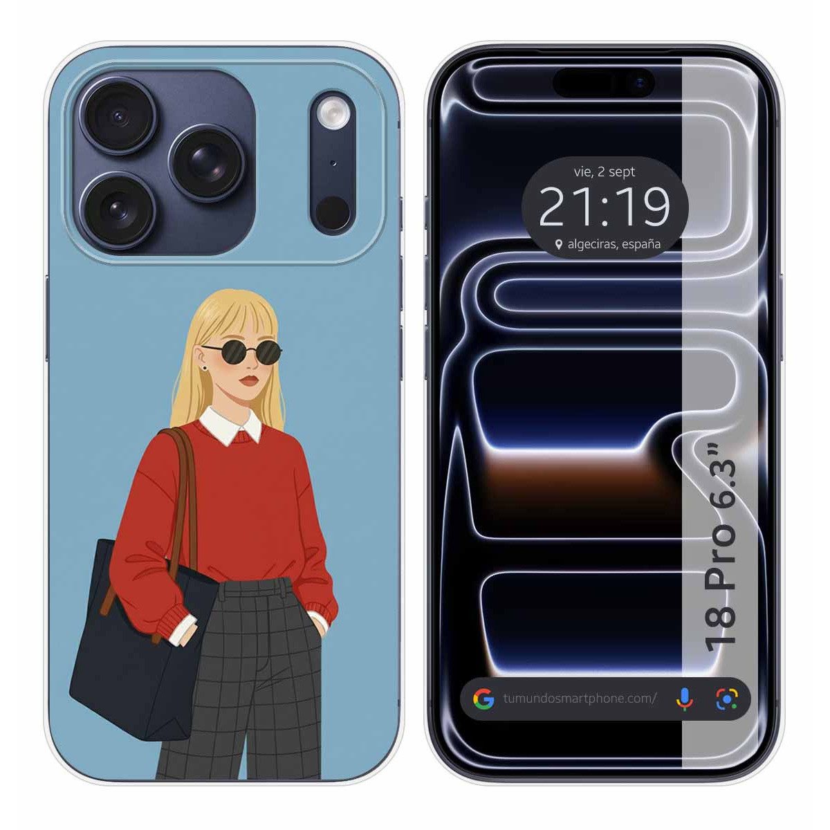 Funda Silicona para iPhone 18 Pro (6.3) diseño Mujer 04 Dibujos