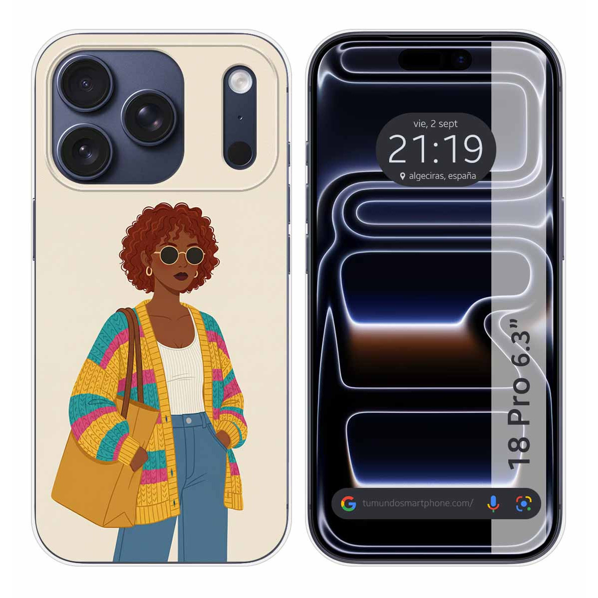 Funda Silicona para iPhone 18 Pro (6.3) diseño Mujer 05 Dibujos