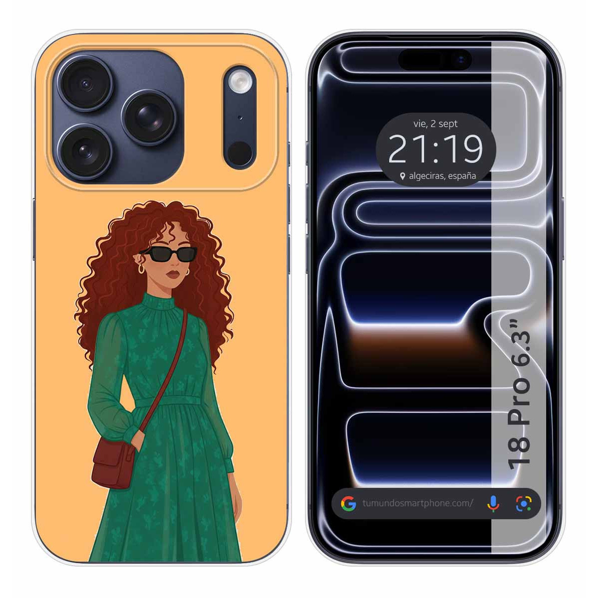 Funda Silicona para iPhone 18 Pro (6.3) diseño Mujer 06 Dibujos