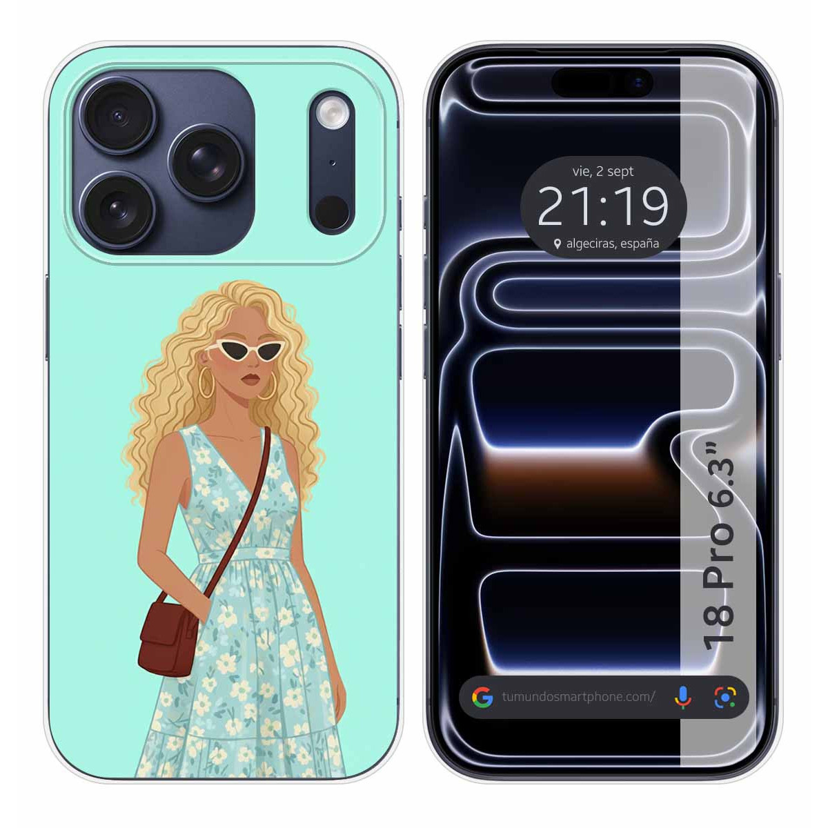 Funda Silicona para iPhone 18 Pro (6.3) diseño Mujer 07 Dibujos