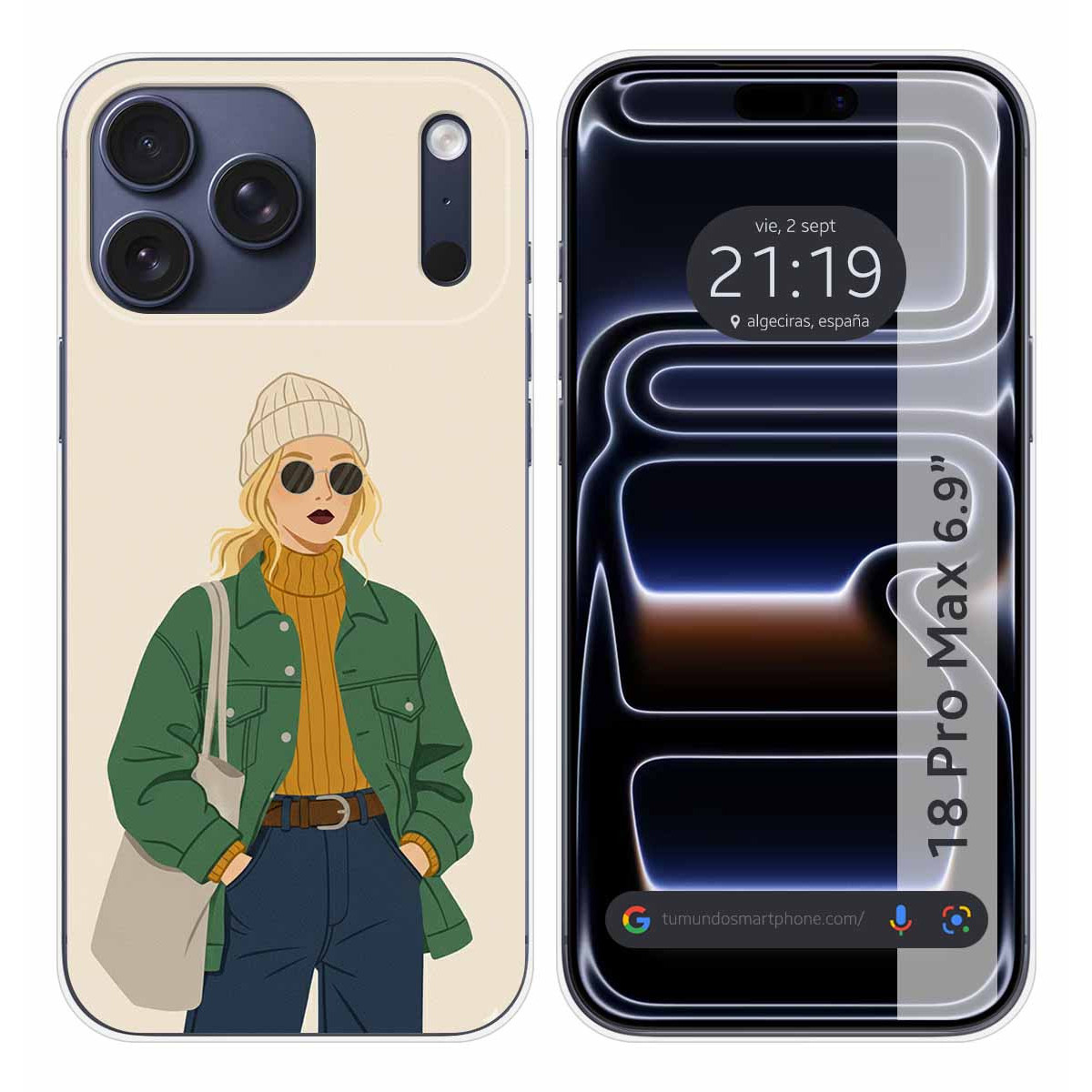 Funda Silicona para iPhone 18 Pro Max (6.9) diseño Mujer 03 Dibujos