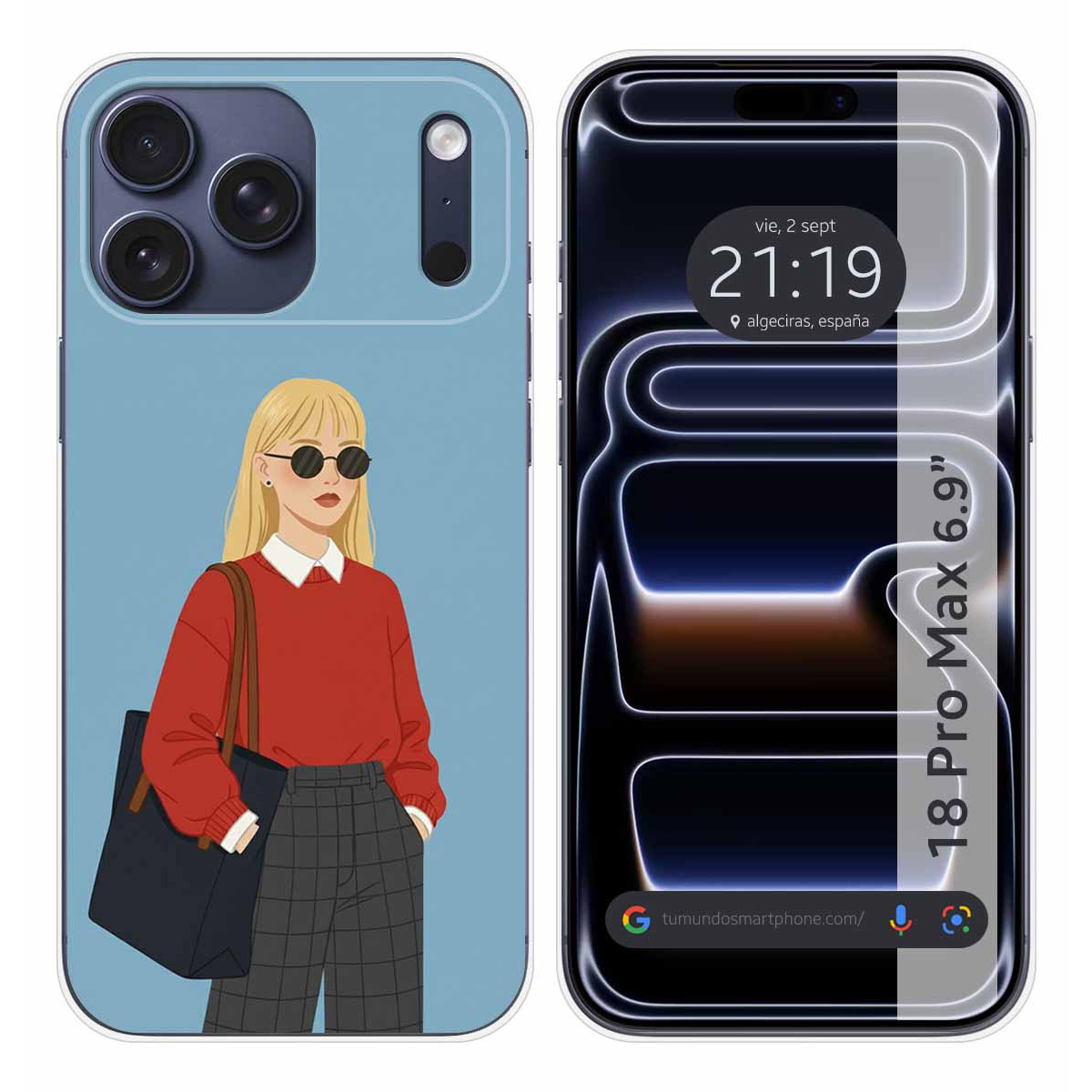 Funda Silicona para iPhone 18 Pro Max (6.9) diseño Mujer 04 Dibujos