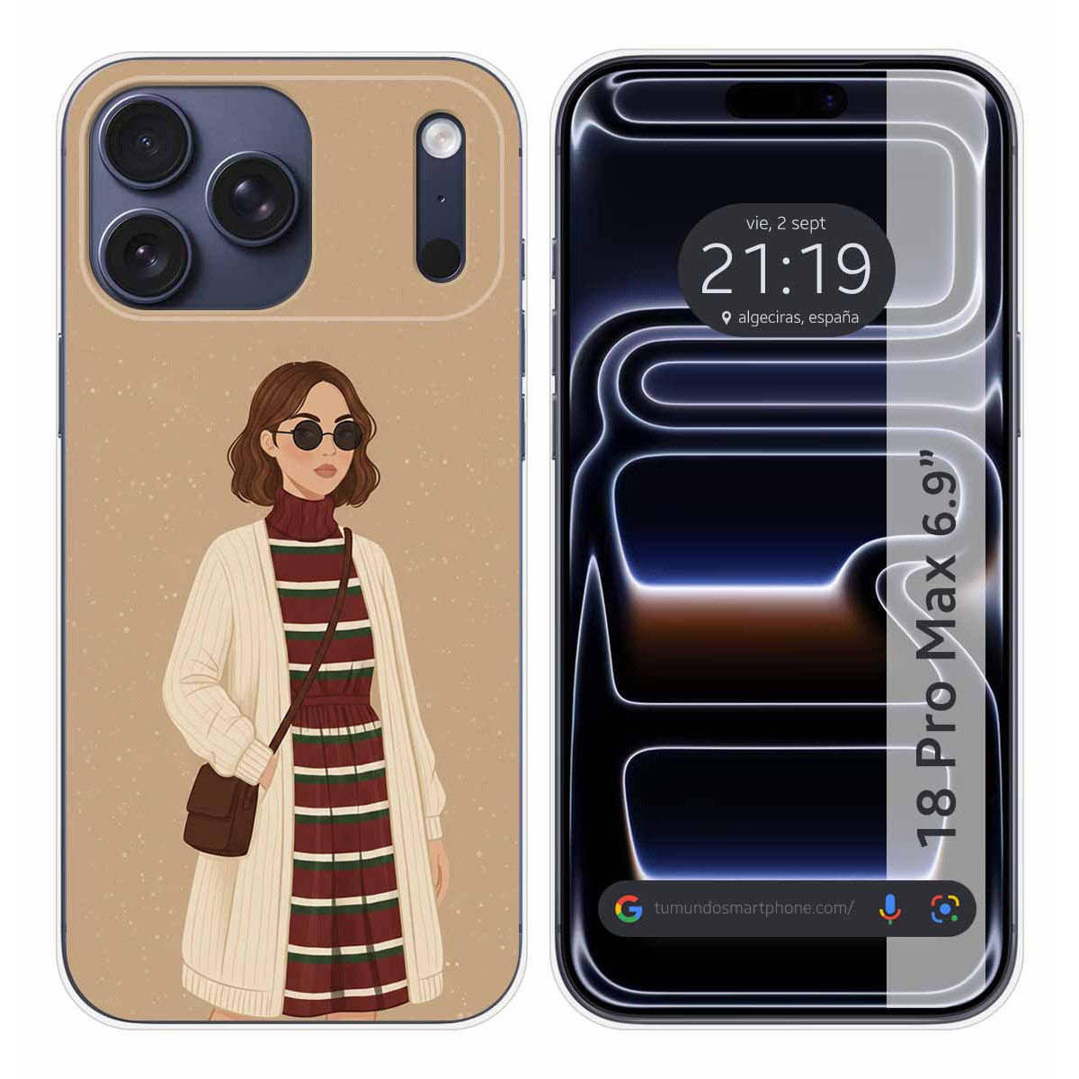 Funda Silicona para iPhone 18 Pro Max (6.9) diseño Mujer 09 Dibujos
