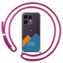 Personaliza tu Funda Colgante Transparente para Oppo Reno 16 5G con Cordon Rosa Fucsia Dibujo Personalizada