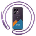 Personaliza tu Funda Colgante Transparente para Oppo Reno 16 5G con Cordon Morado Dibujo Personalizada
